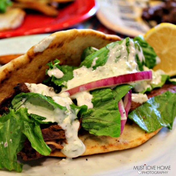 Marinated Beef Gyros with Tzatziki Sauce • Must Love Home