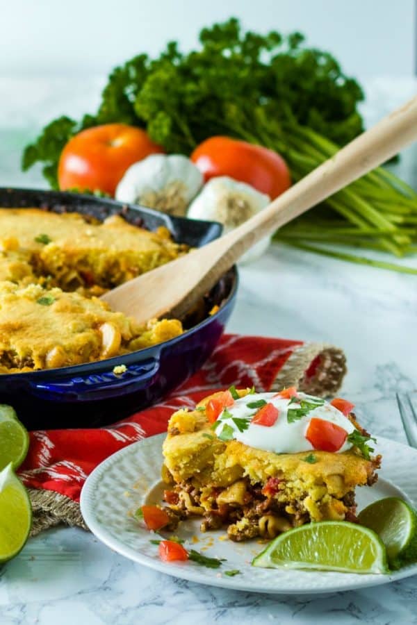 Take your flavor south of the border with this Easy Taco Pasta Casserole. With 8 ingredients and 45 minutes you'll have a tasty meal your family will love!