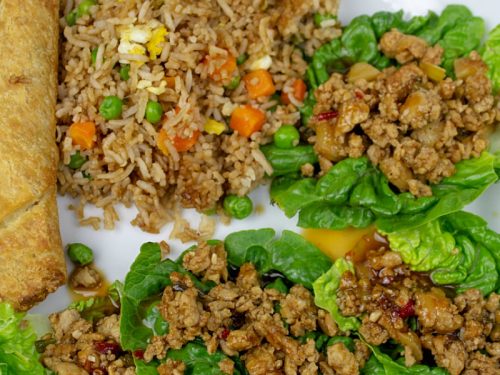 PF Changs Knockoff Lettuce Wraps - perfectly seasoned chicken, water chestnuts, garlic and spices for delicious wraps that tastes just like the original!