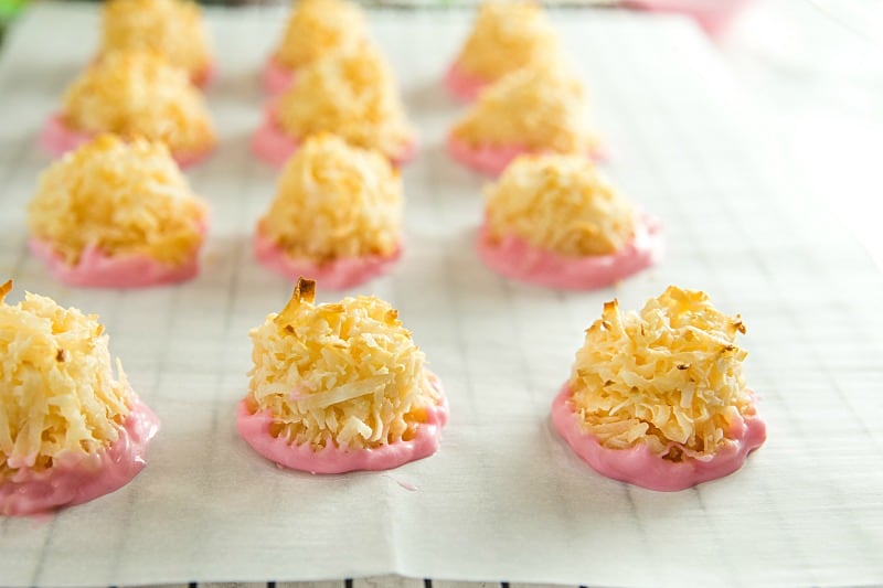 Coconut Macaroon Gems are soft and gooey on the inside and crisp toasted coconut on the outside - a simple to make sweet treat that's ready in minutes.