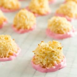 Coconut Macaroon Gems are soft and gooey on the inside and crisp toasted coconut on the outside - a simple to make sweet treat that's ready in minutes.