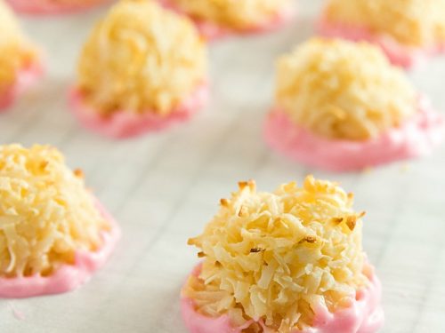 Coconut Macaroon Gems are soft and gooey on the inside and crisp toasted coconut on the outside - a simple to make sweet treat that's ready in minutes.