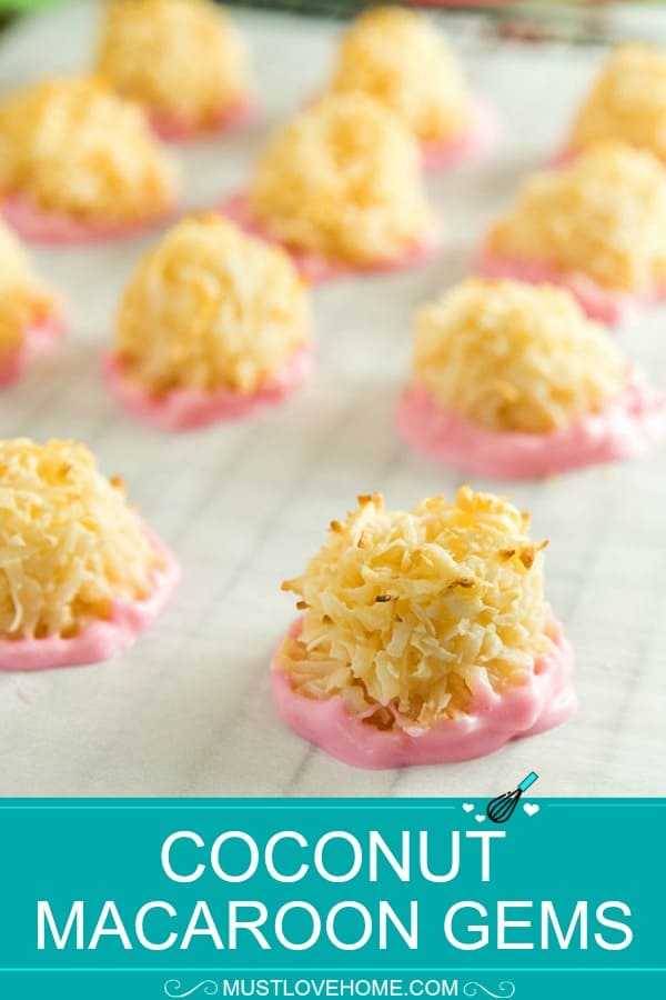 Coconut Macaroon Gems are soft and gooey on the inside and crisp toasted coconut on the outside - a simple to make sweet treat that's ready in minutes.