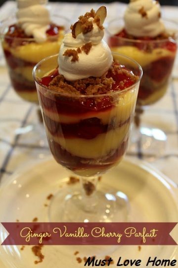 Make a Ginger Vanilla Cherry Parfait with this easy recipe. Ginger brings out the flavor of Vanilla and makes this dessert!