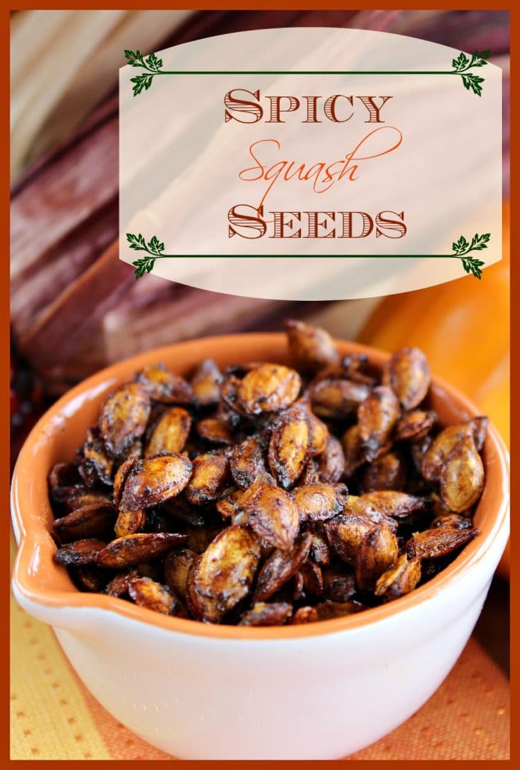 Love Pumpkin Seeds? Then you will just go crazy for these Spicy Squash Seeds! They are so so spicy good and crispy! 4 ingredients and 15 minutes and you are snacking!