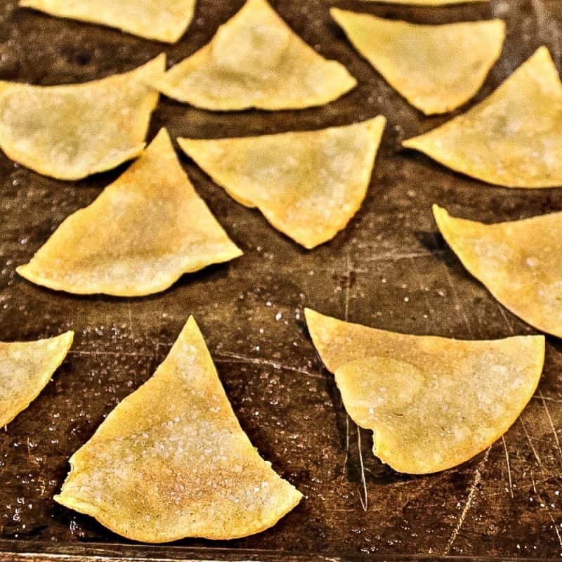 Super crispy Homemade Tortilla Chips made in only 15 minutes and with two pantry ingredients!