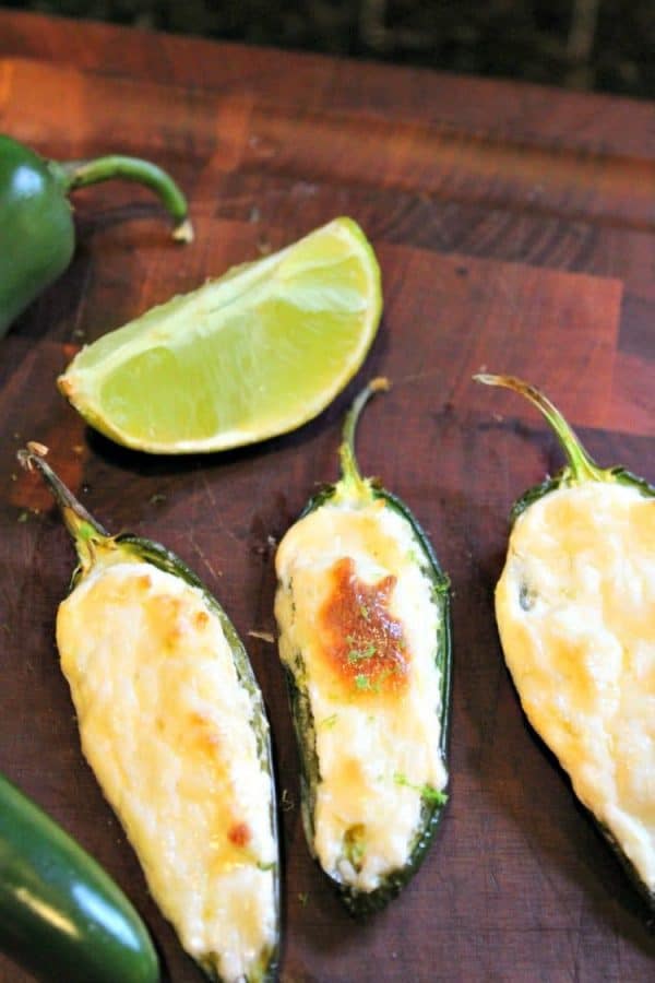 Cream Cheese is the rich, smooth filling for these spicy Lime Jalapeno Poppers! These favorites are baked rather than deep fried. You'll want to pop them down one after another. A Cinco De Mayo classic!