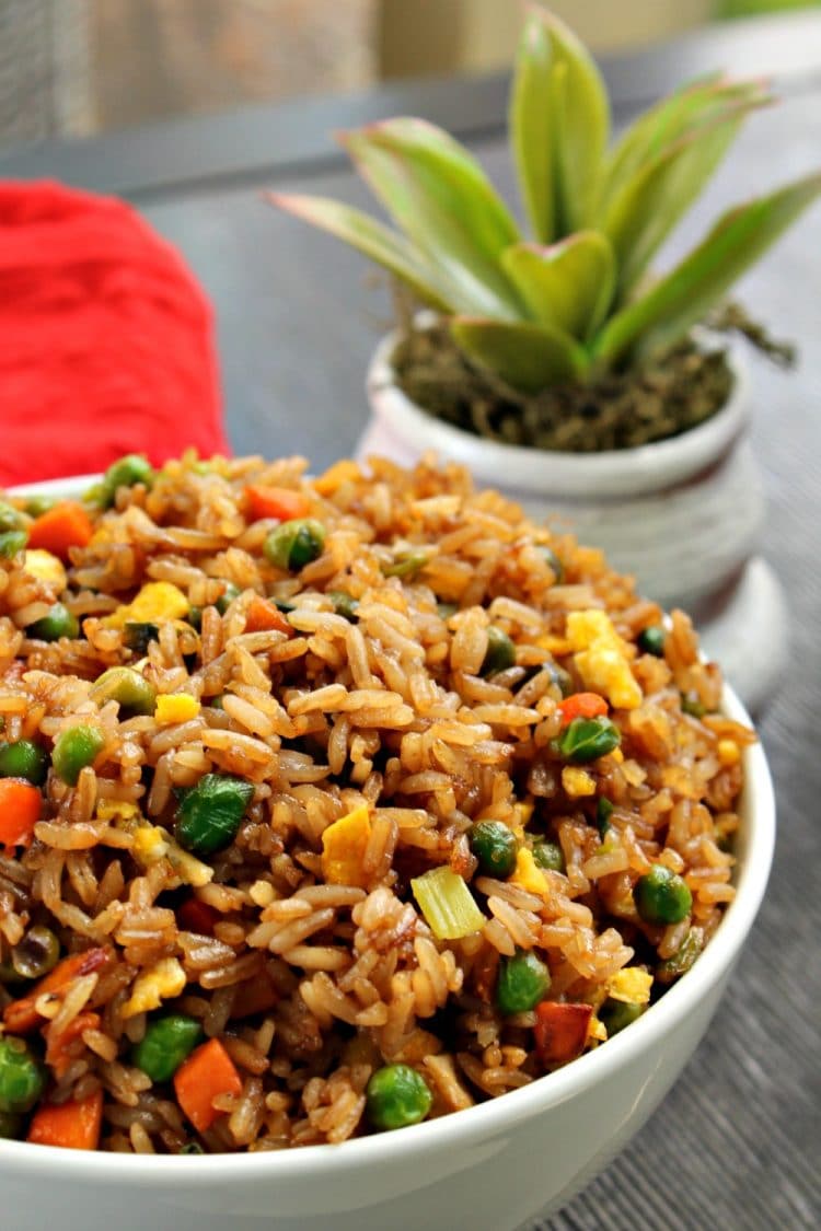 Easy Fried Rice is take-out style rice with loads of flavor that you can make yourself in just minutes!