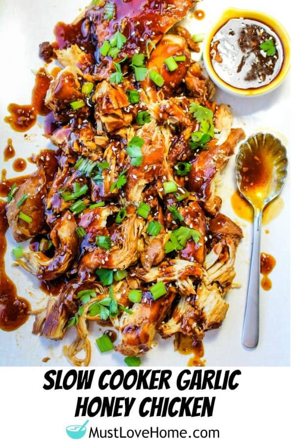 tender, slow cooked chicken breasts covered in a sweet, spicy garlic sauce that will have everyone asking for seconds!