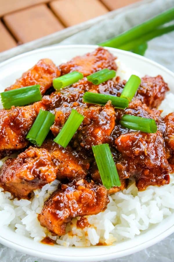 Slow Cooker General Tso Chicken is a favorite Chinese take out dish that is crazy easy to make at home and this tastes even better!