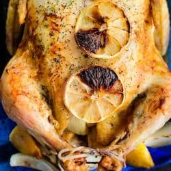 Lemon Rosemary Roast Chicken is infused with woodsy herb flavor, with every bite moist and juicy.