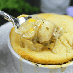 Slow Cooker Chicken Pot Pie is chicken, vegetables and savory gravy, topped with a flaky crust.