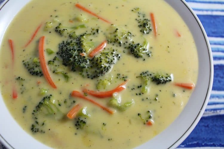 Old Fashioned Cheddar Broccoli Soup is cheesy comfort food and healthy vegetables served in a hearty bowl of soup. This classic recipe is warm and satisfying, and ready in minutes!