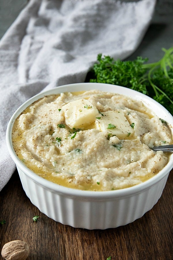 Creamed Cauliflower with cream, butter and seasonings is a healthy and tasty alternative to your favorite mashed potatoes.#mustlovehomecooking #cauliflowerrecipe