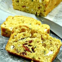 Bacon Goat Cheese Zucchini Bread sliced