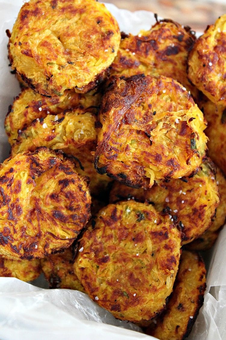 Spaghetti Squash Tots are an addictive crispy snack that will have you reaching for more! These little tots are so tasty it will be hard to believe they are healthy and low-calorie too!