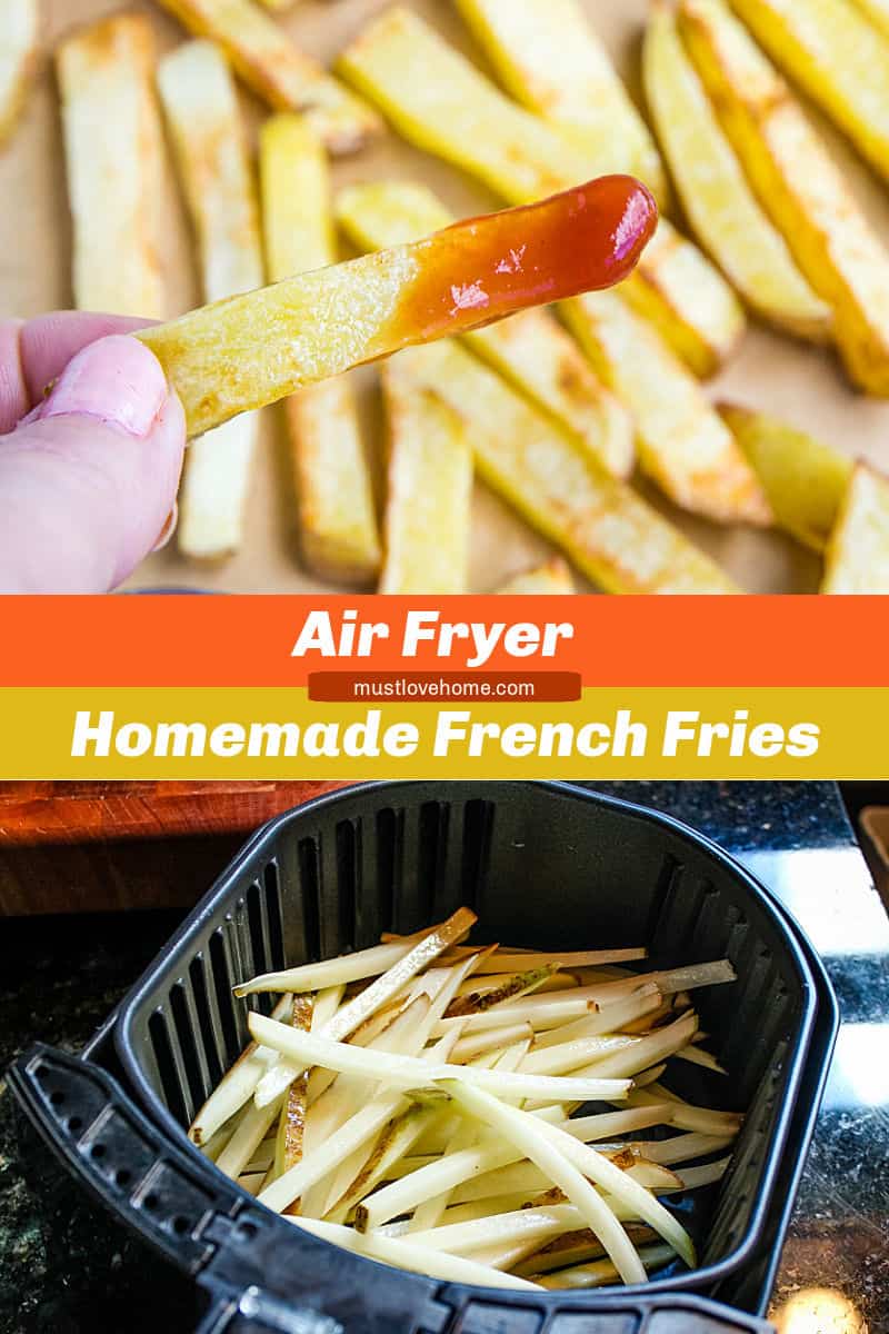 Air Fryer French Fries are a delicious way to enjoy hot and fresh fries at home. Fast and easy with little to no oil! #mustlovehomecooking