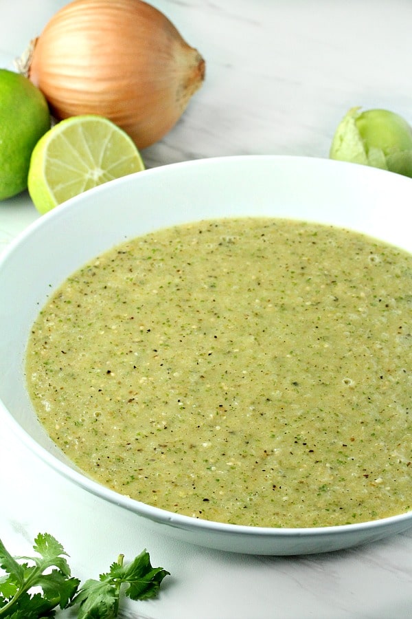 Homemade Zesty Tomatillo and Lime Sauce recipe in under 30 minutes.