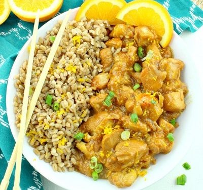 Instant Pot Orange Chicken, has an addictive sweet sticky sauce and a touch of heat.