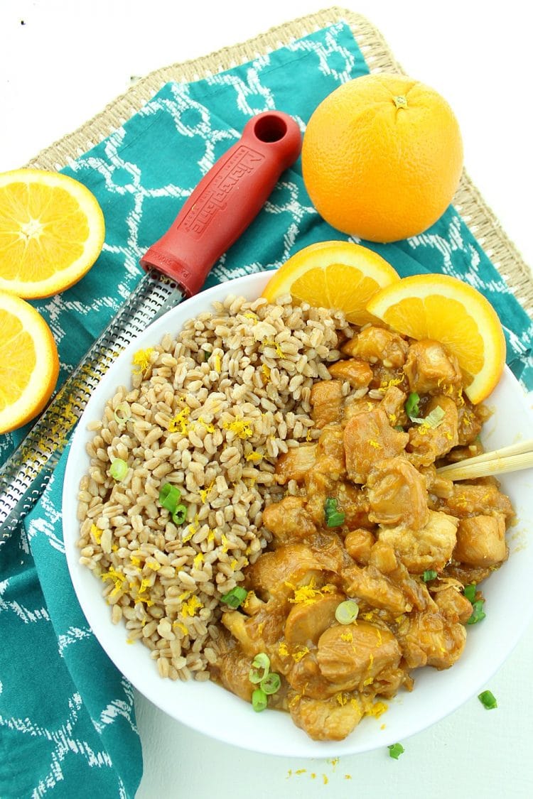 Instant Pot Orange Chicken, has an addictive sweet sticky sauce and a touch of heat.