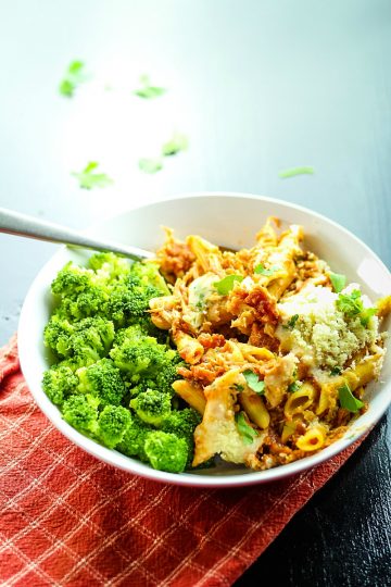 Slow Cooker Chicken Parmesan with Penne Pasta - tender chicken, tangy sauce and velvety melted cheese - this entire Italian classic is made in the slow cooker, even the pasta!