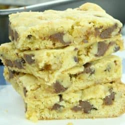 Walnut Chocolate Chip Cake Mix Bar Cookies - a simple and delicious recipe that uses only 5 ingredients.