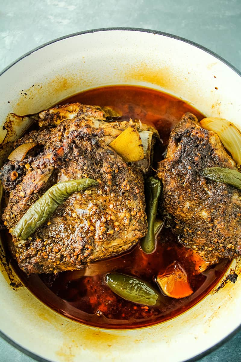 Crispy Pork Carnitas are baked low and slow until fall apart delicious, then finished under the broiler so the edges are caramelized and extra crisp. #mustlovehomecooking