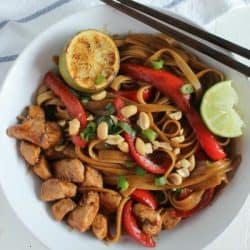 Pad Thai Chicken with broiled lime