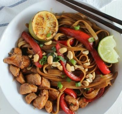 Pad Thai Chicken with broiled lime