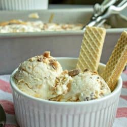 No Churn Peanut Butter Crunch Ice Cream