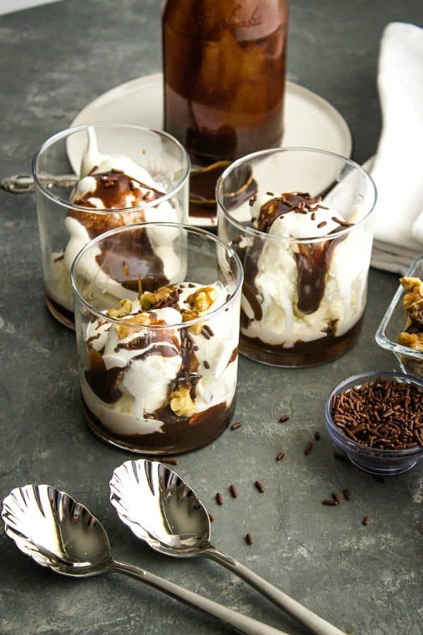 Rich and velvety smooth, this cocoa powder based sauce served hot or cold, adds the right finishing touch to any ice cream sundae or dessert.