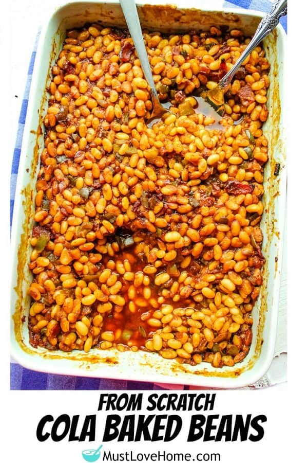 A classic brown sugar, vinegar and mustard syrup makes these From Scratch Cola Baked Beans a hit every time!