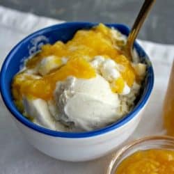 Fresh Homemade Pineapple Sauce over ice cream