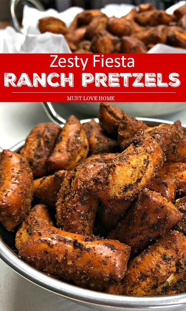 From game day to anytime snacking, Zesty Fiesta Ranch Pretzels are crazy good and so simple to make. This recipe definitely kicks up the flavor and gives boring old pretzels a brand new twist!