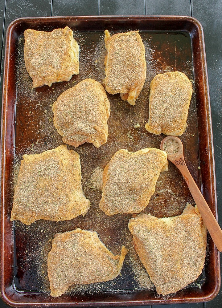 Crispy oven baked chicken thighs