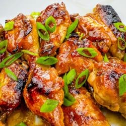 Kickin' Teriyaki Hot Wings are smothered in honey, sriracha, hoisin and teriyaki sauce then oven baked to crispy perfection.