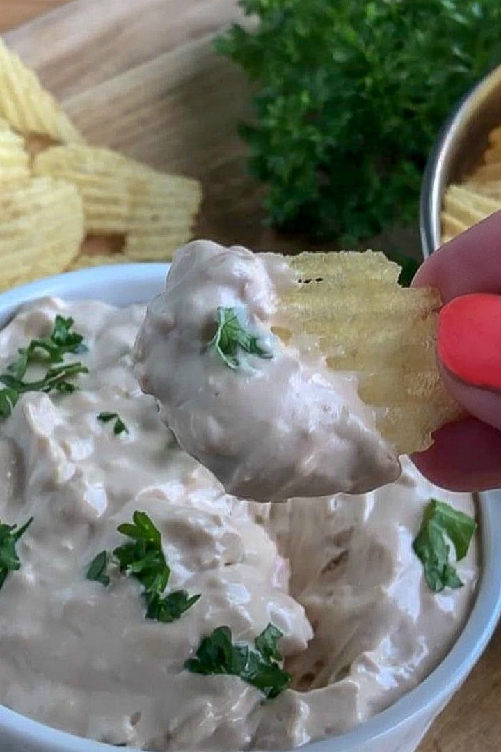 Quick French Onion Dip is amazingly easy to make with only 3 ingredients. One you taste this onion dip recipe, you will NEVER want the store bought kind again!