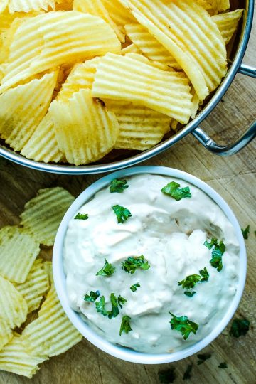 Simple french onion dip with three ingredients