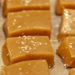 Salted Chewy Caramels are easy to make little bites of sweet vanilla comfort. Buttery and soft - great for wrapping individually or using in recipes!