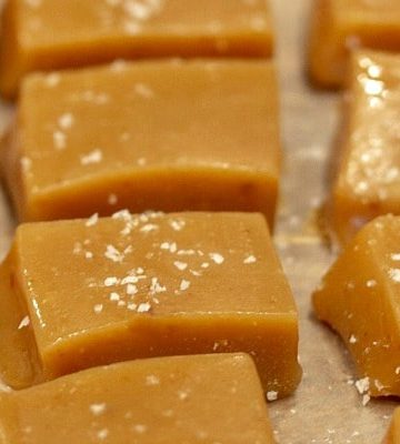 Salted Chewy Caramels are easy to make little bites of sweet vanilla comfort. Buttery and soft - great for wrapping individually or using in recipes!