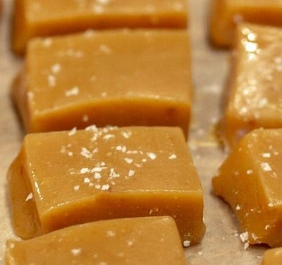 Salted Chewy Caramels are easy to make little bites of sweet vanilla comfort. Buttery and soft - great for wrapping individually or using in recipes!