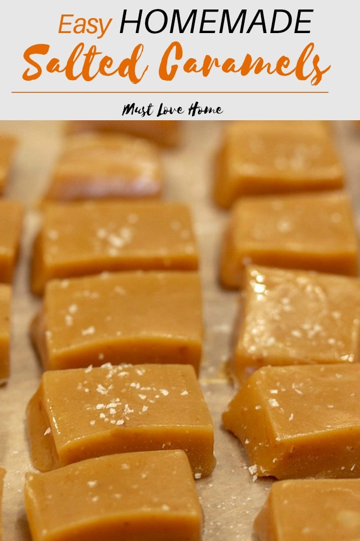 Salted Chewy Caramels are easy to make little bites of sweet vanilla comfort. Buttery and soft - great for wrapping individually or using in recipes!