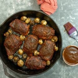 Smooth and spicy, Savory Chocolate Barbecue Chicken is smothered in a rich sauce made with dark chocolate, cumin, cider vinegar, brown sugar and a splash of coffee.   A complex sauce paired with chicken for an undeniably different and delicious taste!