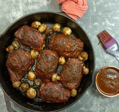 Smooth and spicy, Savory Chocolate Barbecue Chicken is smothered in a rich sauce made with dark chocolate, cumin, cider vinegar, brown sugar and a splash of coffee.   A complex sauce paired with chicken for an undeniably different and delicious taste!
