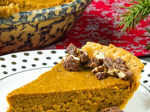 With all the delicious flavor of classic pumpkin pie, this easy Brandy Pumpkin Pie recipe is made with pumpkin, evaporated milk and spices with a healthy shot of good cheer added for the holidays!