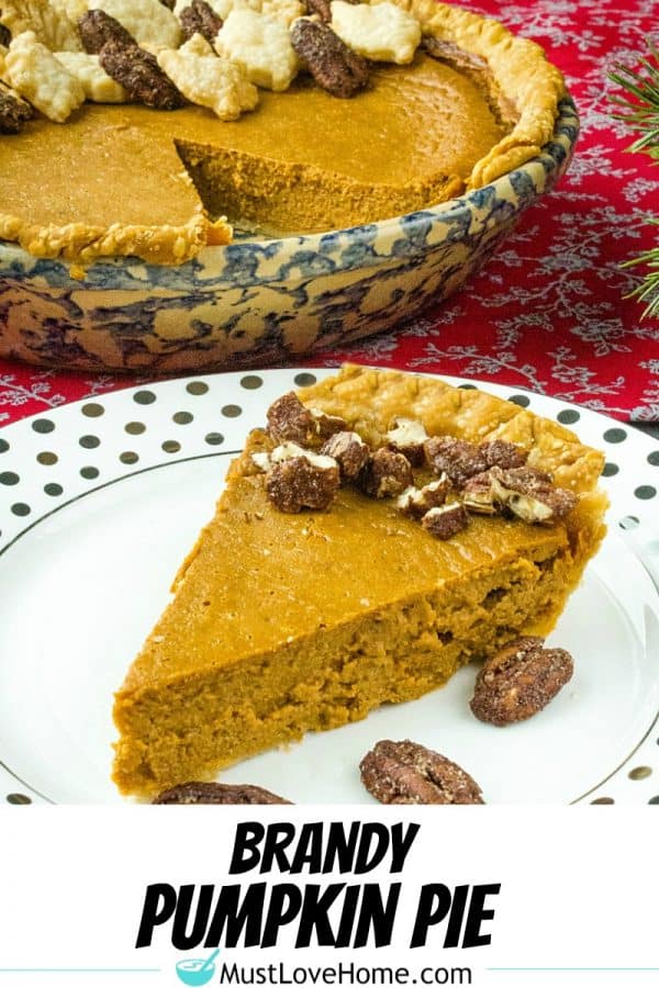 With all the delicious flavor of classic pumpkin pie, this easy Brandy Pumpkin Pie recipe is made with pumpkin, evaporated milk and spices with a healthy shot of good cheer added for the holidays!