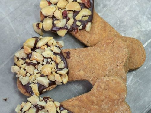 Treat your furry friends to a nutty, carob coated snack! Make ahead and freezer friendly!