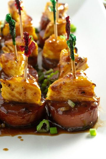 Try this saucy Asian Barbecue Sausage Bite recipe made with chunks of fresh pineapple!