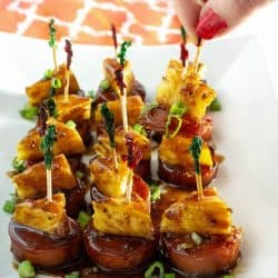 Try this saucy Asian Barbecue Sausage Bite recipe made with chunks of fresh pineapple!