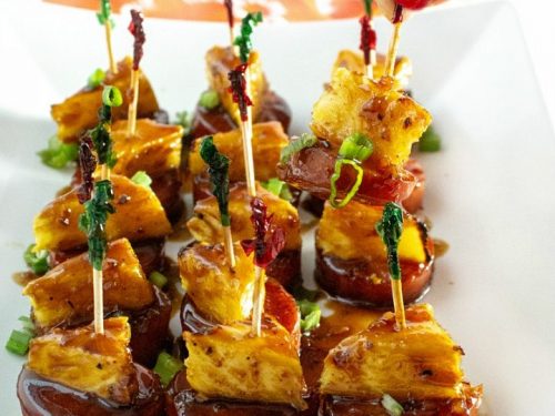 Try this saucy Asian Barbecue Sausage Bite recipe made with chunks of fresh pineapple!